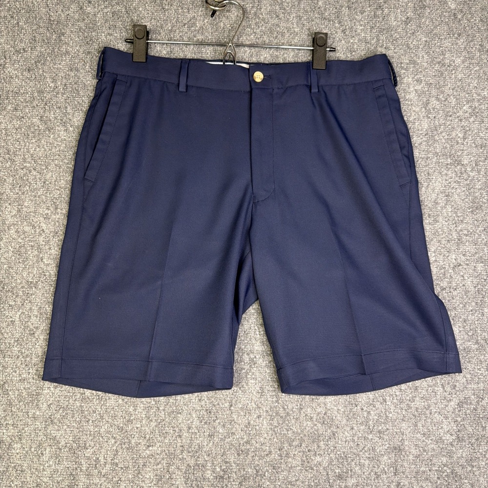 Men's Peter Millar Crown Crafted Navy Blue Golf Shorts Size 35 Stretch